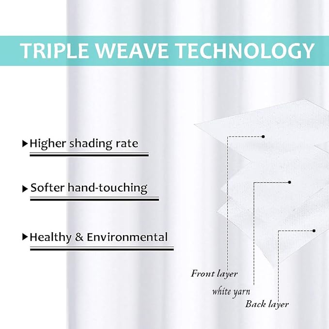 NICETOWN Pure White 100% Blackout Lined Curtains, 1 Pair, 2 Thick Layers Narrow - Image 6
