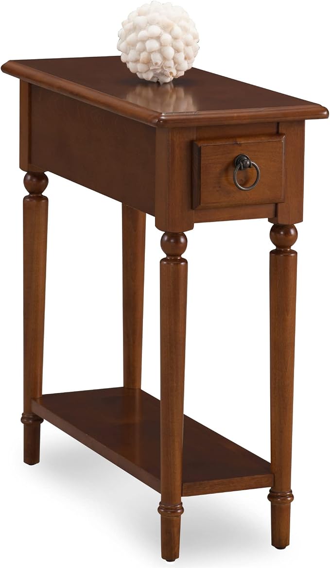 Leick Home Coastal End Table, Solid Wood, 1 Drawer, Bottom Display Shelf by LeickFurniture