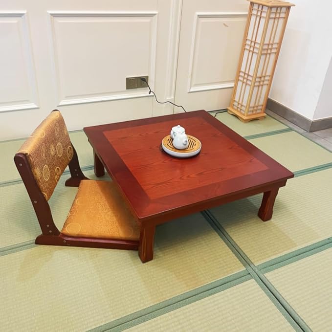 DAMEDAI Square 80X80cm Korean Floor Table Folding Legs Luxury Antique Home - Image 3
