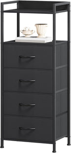 Somdot Nightstand with 4 Drawers, Vertical Storage Tower Fabric Dresser by Somdot