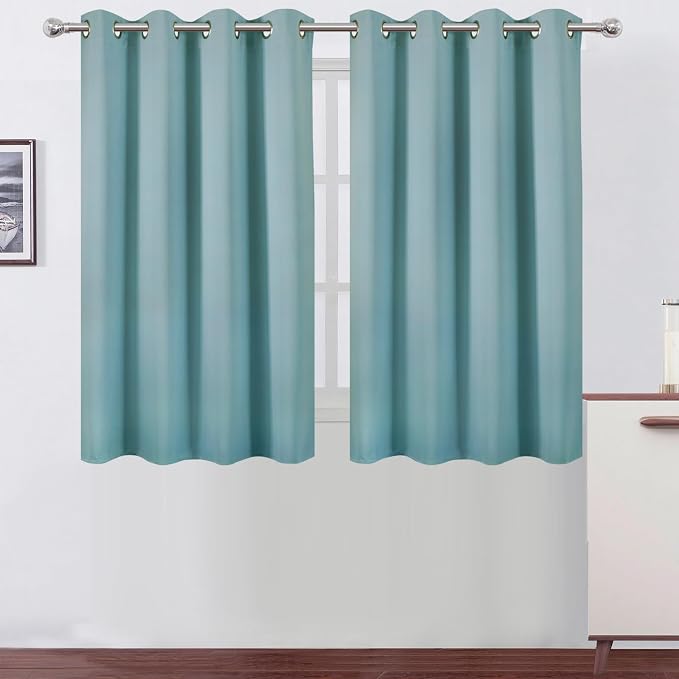 Stone Blue Thermal Blackout Curtains/52 x 45 Inch/Set of 2 Panels Room by Lemomo