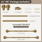 Warm Gold Curtain Rods for Windows 48 to 84 Inch 1" Diameter Adjustable Heavy - Image 9