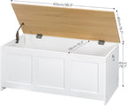 HOOBRO Storage Bench, 39.3" Retro Wooden Storage Chest, Wooden Storage Trunk - Image 3