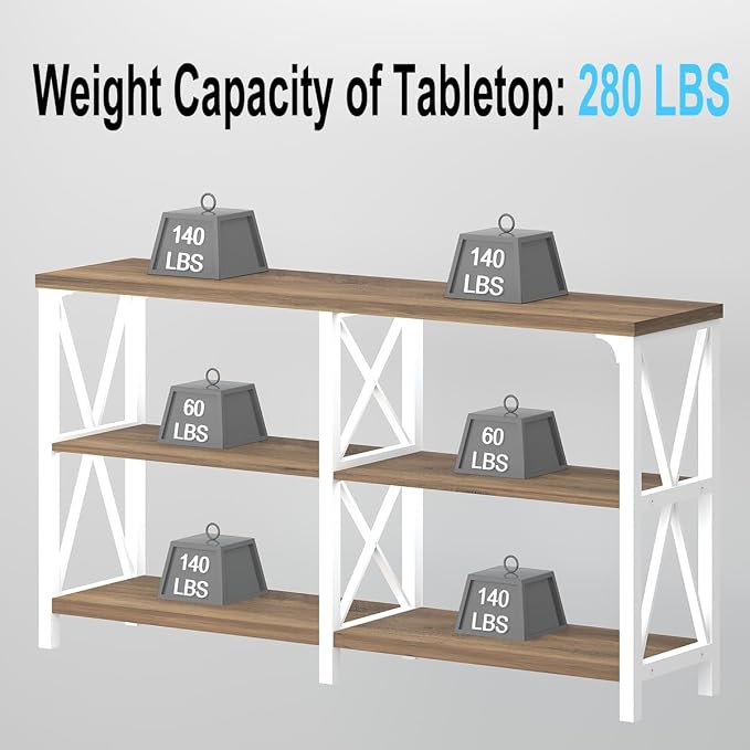 LVB Farmhouse Entryway Table, Industrial Wood Sofa Table - Image 7