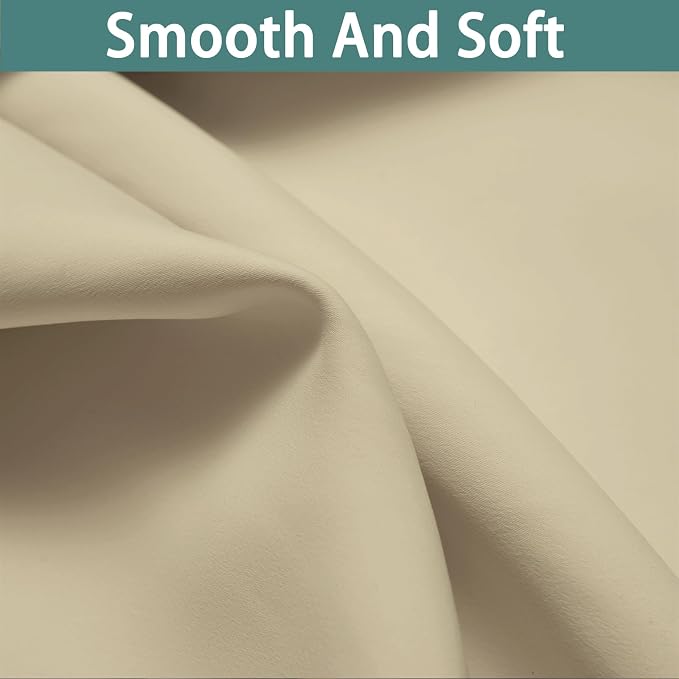 Yakamok Beige Blackout Curtains 96 Inches Long - Image 7