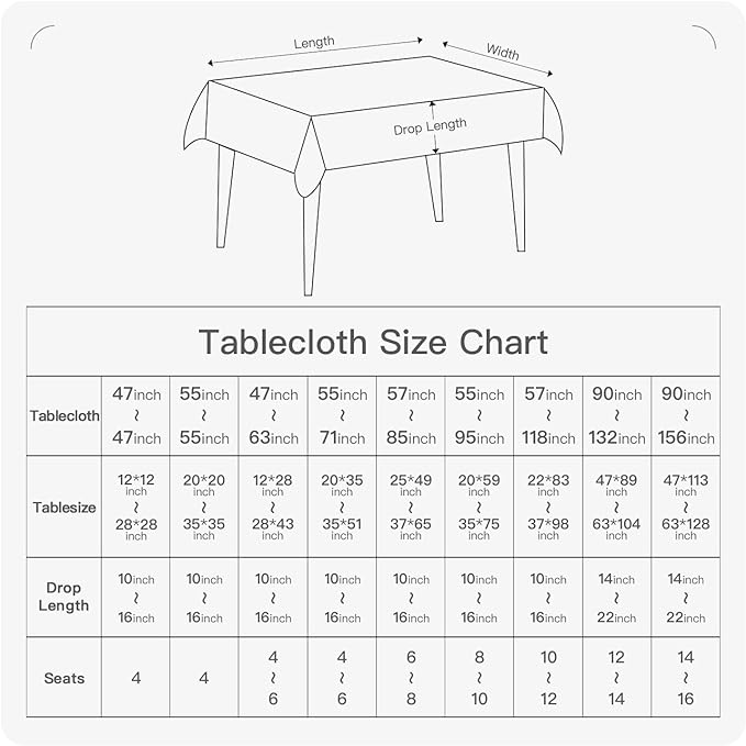 BALCONY & FALCON Rectangle Tablecloth Washable Wrinkle Resistant and Water - Image 7