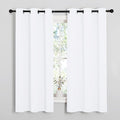 NICETOWN White Lightweight Fabric Curtain Panels, 48 inch Length, Non-Blackout by NICETOWN
