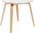 Armen Living Jaguar Mid-Century Upholstered Dining Chair in White Boucle and - Image 7