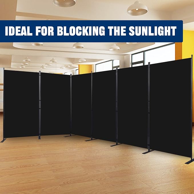 Room Divider 6FT Portable Room Dividers and Folding Privacy Screens, 6 Panel - Image 7