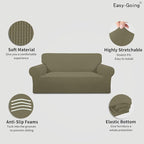 Easy-Going Stretch Oversized Loveseat Couch Covers Washable Khaki | 1-Piece - Image 3