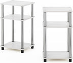 Furinno JUST Side Table Set of 2, 3-Tier Modern End Tables, Open Shelves Night - Image 8