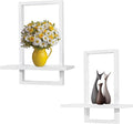 PHOENANCEE Square Wall Shelf, Framed Floating Shelves Set of 2, Decorative by PHOENANCEE