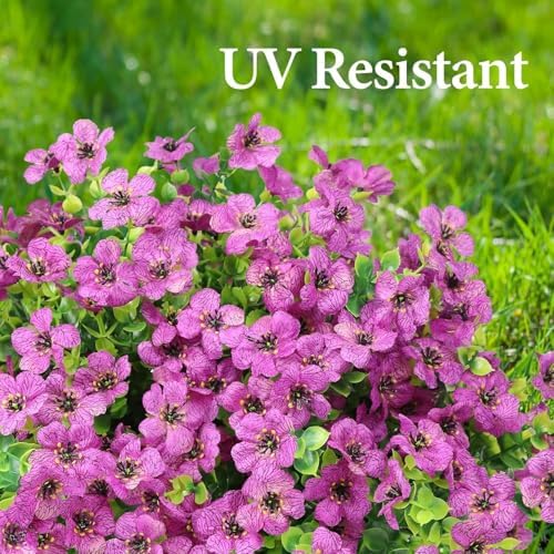 ATTGREAT Artificial Flowers for Outdoors UV Resistant, 24 Bundles(Purple) - Image 4