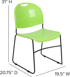 Flash Furniture HERCULES Series 880 lb. Capacity Green Ultra-Compact Stack Chair - Image 3