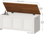 HOOBRO Storage Bench, 43.3" Retro Wooden Storage Chest, Wooden Storage Trunk - Image 3