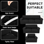 HunnmingRe Sofa Covers for 3 Cushion Couch Stretch Sofa and Loveseat Covers Set - Image 4