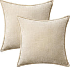 MIULEE Decorative Couch Throw Pillow Covers 18x18 Inch Beige 2 Pack | Neutral - Image 8