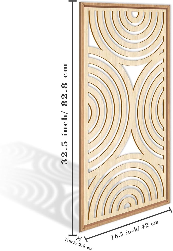 IARTTOP Large Boho Wood Wall Art Set of 3 Framed Wooden Mid-century Modern Wall - Image 4