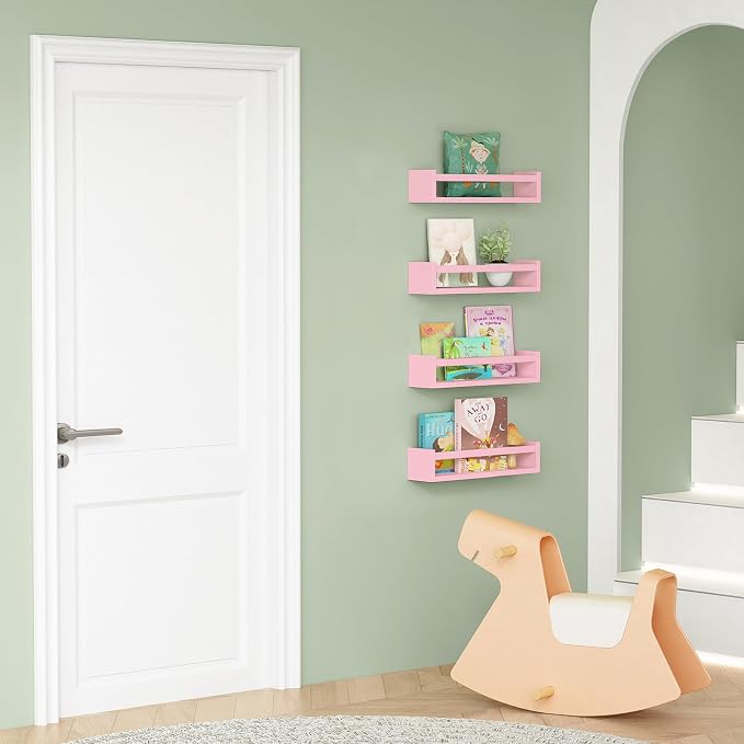 Forbena Pink Nursery Floating Shelves - Image 4