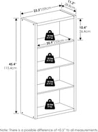 Furinno Viola Book Shelf, 4-Tier Bookshelf, Extra Thick Frame Bookcase - Image 3