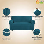 Easy-Going Stretch Loveseat Couch Covers Washable Peacock Blue | 1-Piece - Image 3