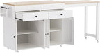 74.5 Inch Kitchen Island with Extendable Dining Table, Rolling Kitchen Island - Image 9