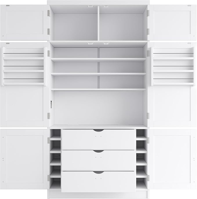 VilroCaz 80.1'' Tall Freestanding Kitchen Pantry Storage Cabinet Cupboard - Image 6