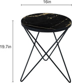 HLR Modern Round Side Table Set of 2, End Table - Image 3