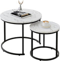 aboxoo Round Nesting Coffee Table Side Table Set of 2 End Tables by aboxoo
