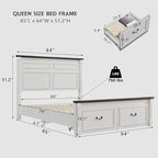 Aitjunz Farmhouse Queen Size Bed Frame - Image 2