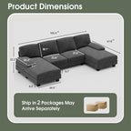 Furniwell Convertible Sectional Sofa Couch, 4 Seat Sofa Set - Image 2