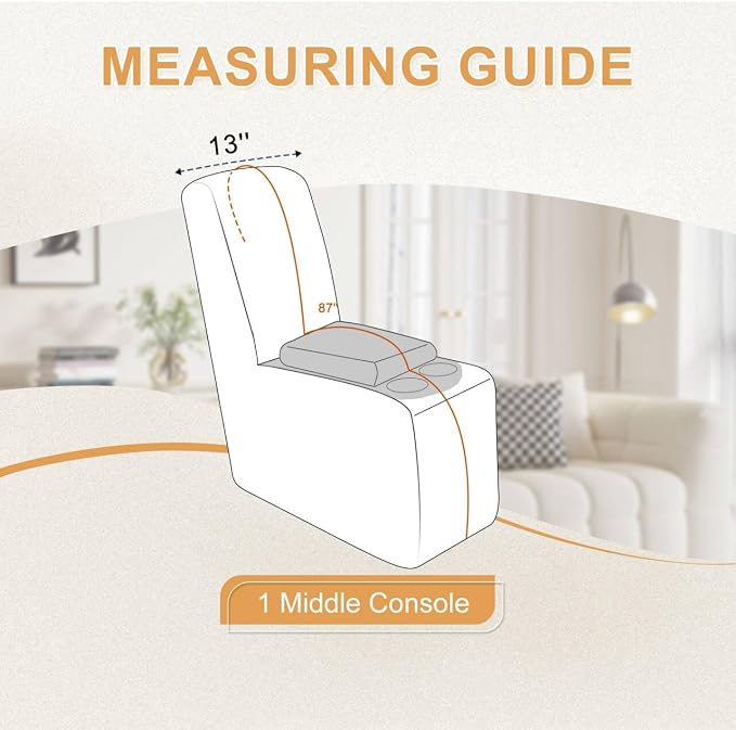 HDCAXKJ Reclining Sectional Couch Covers L Shape Recliner Sofa Middle Console - Image 2