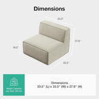Novilla Modular Sectional Sofa, No Assembly Cloud Sectional Couch - Image 2