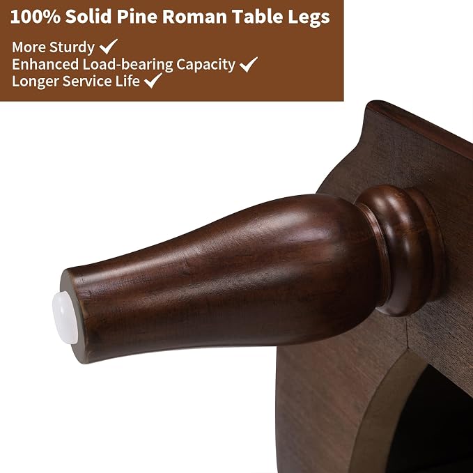 Solid Wood Retro Curved Console Table - Image 7