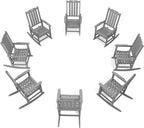 THOEOE Oversized Rocking Chair Set of 8, Outdoor Rocking Chair by THOEOE