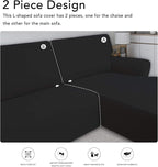 PureFit Stretch Sectional Couch Covers 2 pcs Non Slip L Shape Sofa Cover | - Image 5