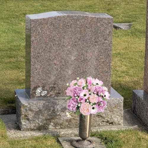 2 Pcs 18Inch Cemetery Flowers for Grave Fake Peonies - Image 4
