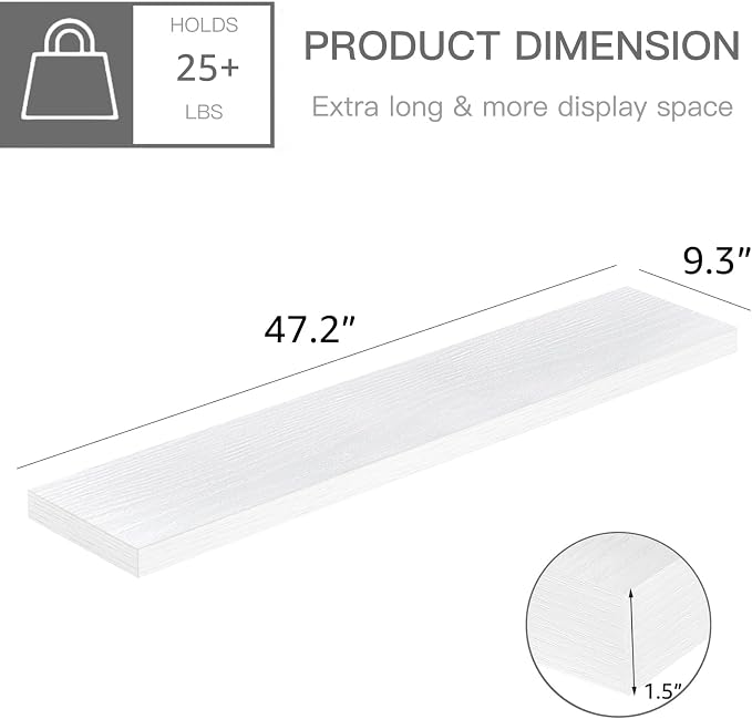 QEEIG Floating Shelves for Wall 47.2" Extra Long - Image 3