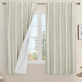 Stone 100% Blackout Linen Curtains 63 Inches by LAMIT