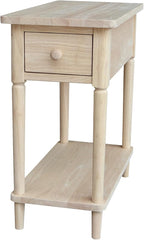 International Concepts Solid Wood Narrow Side Table Unfinished by InternationalConcepts