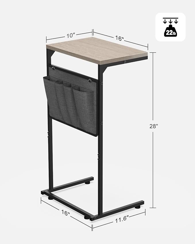 Vantic C Shaped End Table, Small Side Table - Image 3