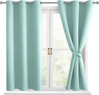 Short Blackout Curtains for Bedroom, 2 Panels, 42 x 45 Inch | Thermal Insulated by Hiasan