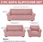 Peryiter 3 Pcs Couch and Loveseat Covers Set Sofa Cover - Image 2