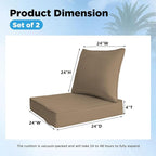 Sunbrella Outdoor Deep Seat & Back Cushion Set, 24 x 24 Inch Water Repellent - Image 3