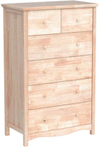 VINGLI Unfinished 6 Drawer Dresser, Natural Solid Wood Dresser Color DIY - Image 5