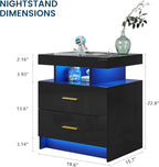 HNEBC Auto LED Nightstand with Wireless Charging Station & USB Ports, High - Image 2