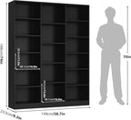 FACBOTALL Triple Wide Bookshelf, 6 Tier Large Bookshelf, Bookcase - Image 3