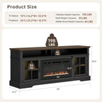 70" Fireplace TV Stand, Farmhouse Entertainment Center - Image 2