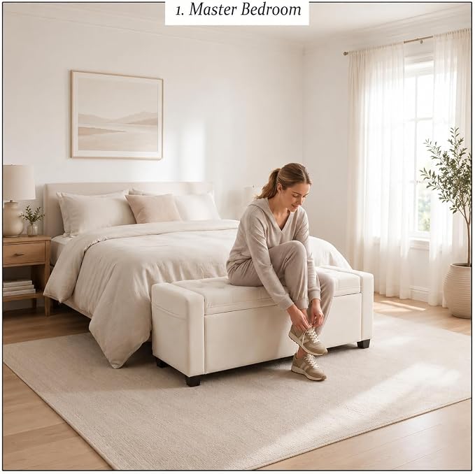 Storage Ottoman Bench for Bedroom, End of Bed Bench - Image 8