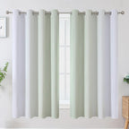 Sage Green and Greyish White Ombre Blackout Curtains - Image 2